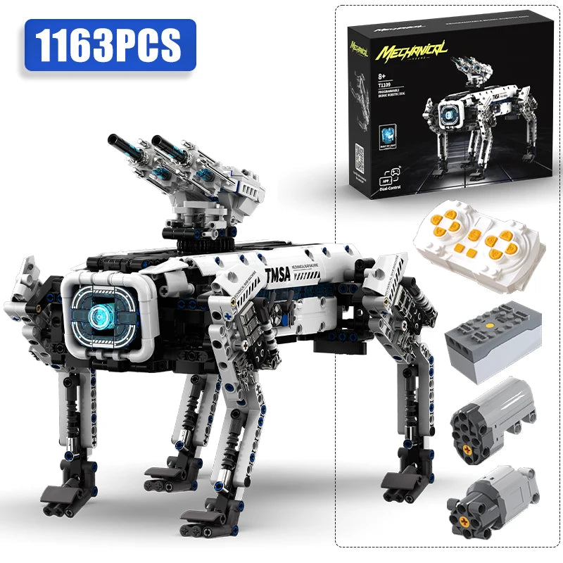 Technical STEM Programming Robot War Dog Building Blocks City Remote Control Motor Robot MOC Bricks Education Toys Children Gift