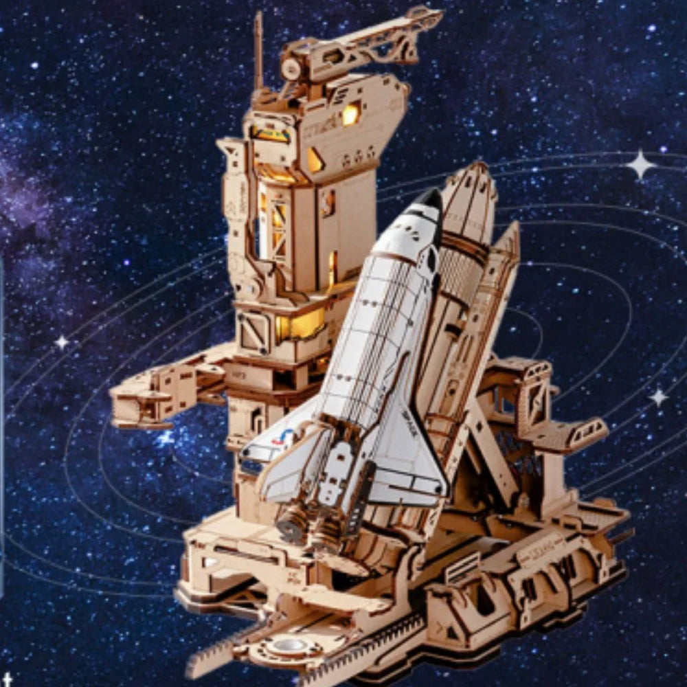 Rokr 3D Wooden Puzzle Space Shuttle Model Kits For Adults To Build STEM Toy Gift LKA02