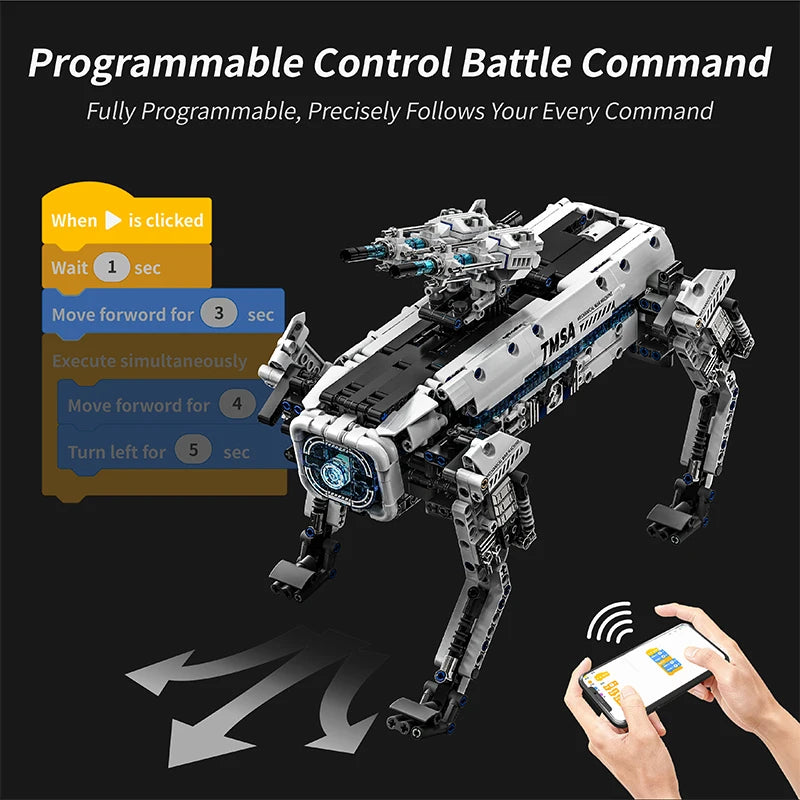 Technical STEM Programming Robot War Dog Building Blocks City Remote Control Motor Robot MOC Bricks Education Toys Children Gift