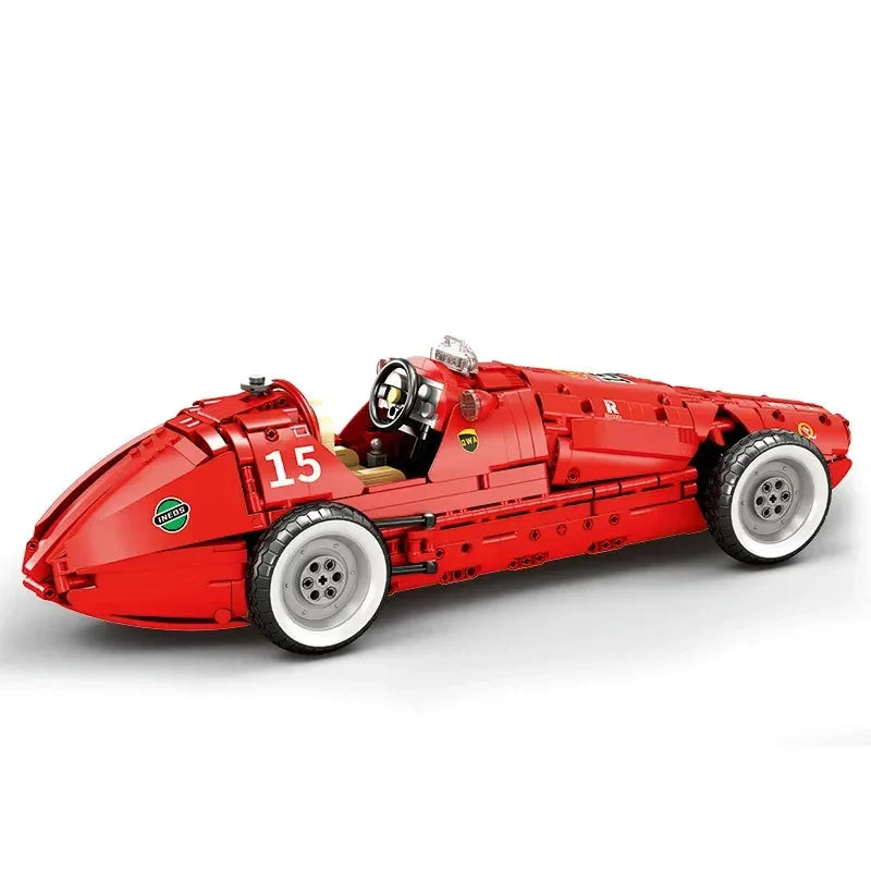 Reobrix 11038 Retro Formula 500 Racing Building Block Toy 1809 PCS Children's Educational Holiday Gift Desktop Decoration